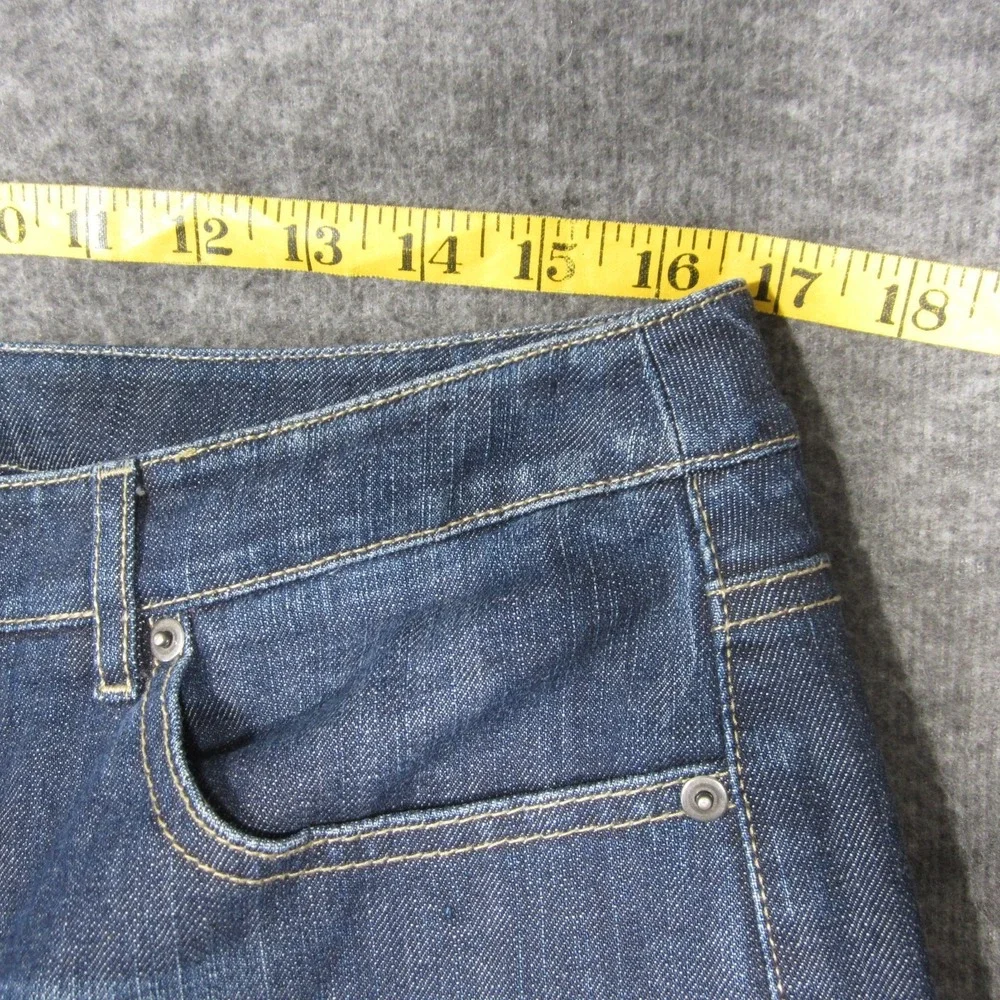 Vtg Talbots‎ Stretch Jeans 12 Blue Denim High-Rise Embroidered Straight Boho Y2K